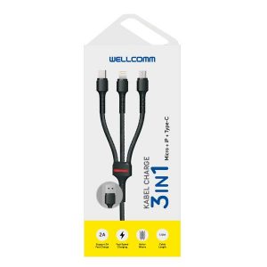 kabel charge 3in1 wellcomm micro type-c iphone